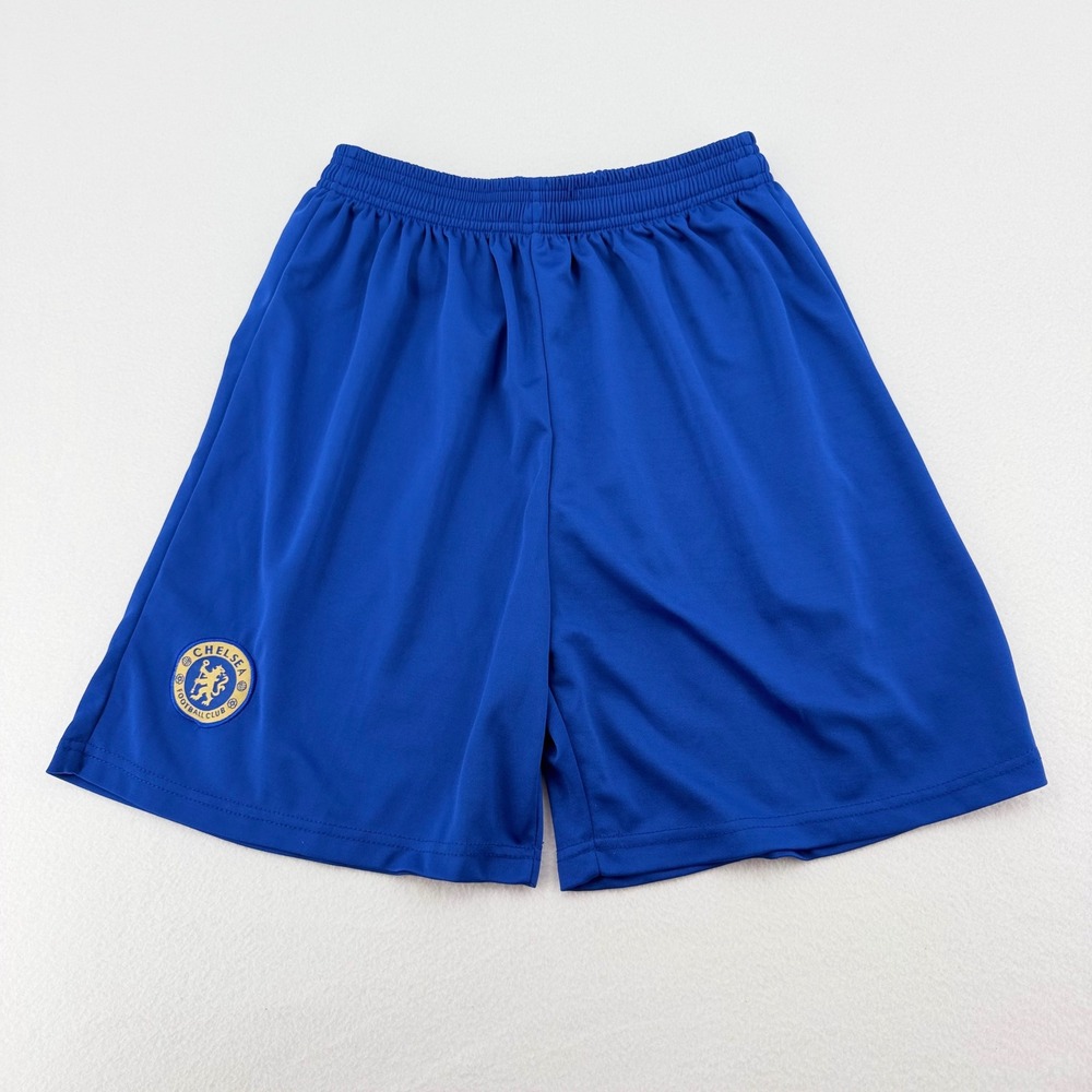 Chelsea FC Boys Youth Large LB Blue Soccer Football Shorts Embroidered Crest